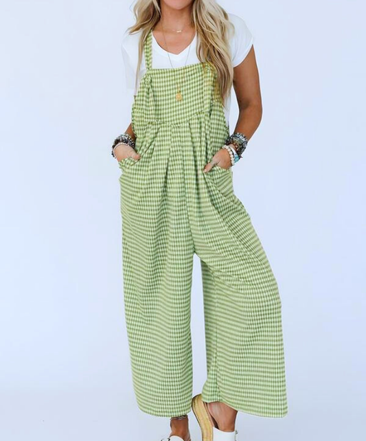 Marlee Plaid Wide-Leg Jumpsuit