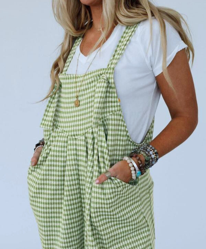 Marlee Plaid Wide-Leg Jumpsuit
