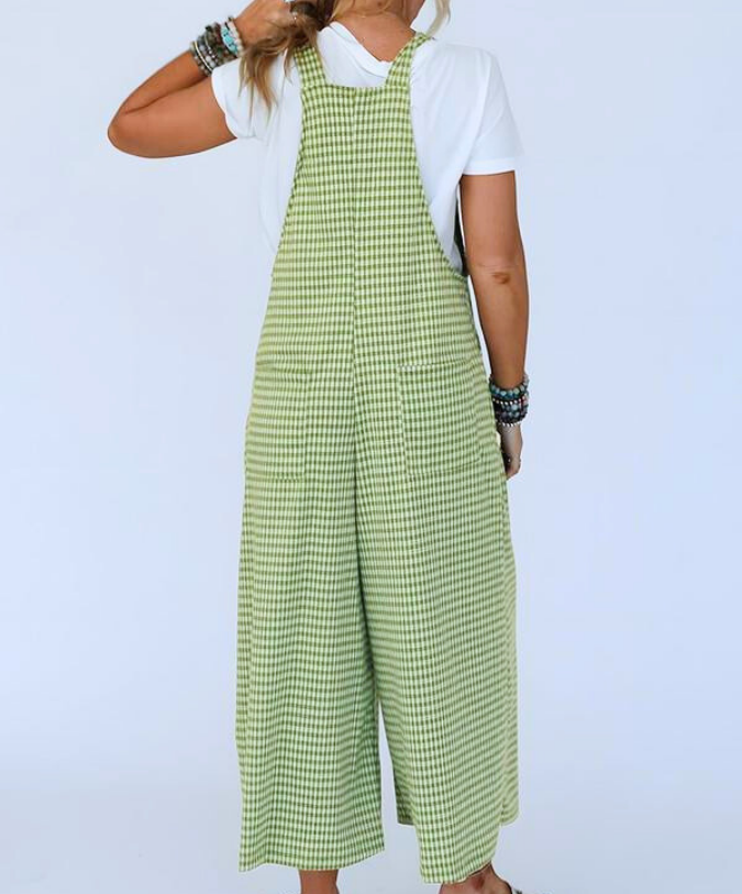 Marlee Plaid Wide-Leg Jumpsuit