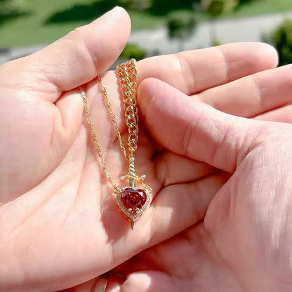 Sword Heart Necklace (93% OFF TODAY ONLY)