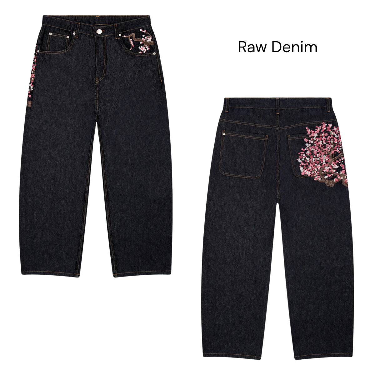 Unisex Sakura Blossom Hoodie & Denim Combo